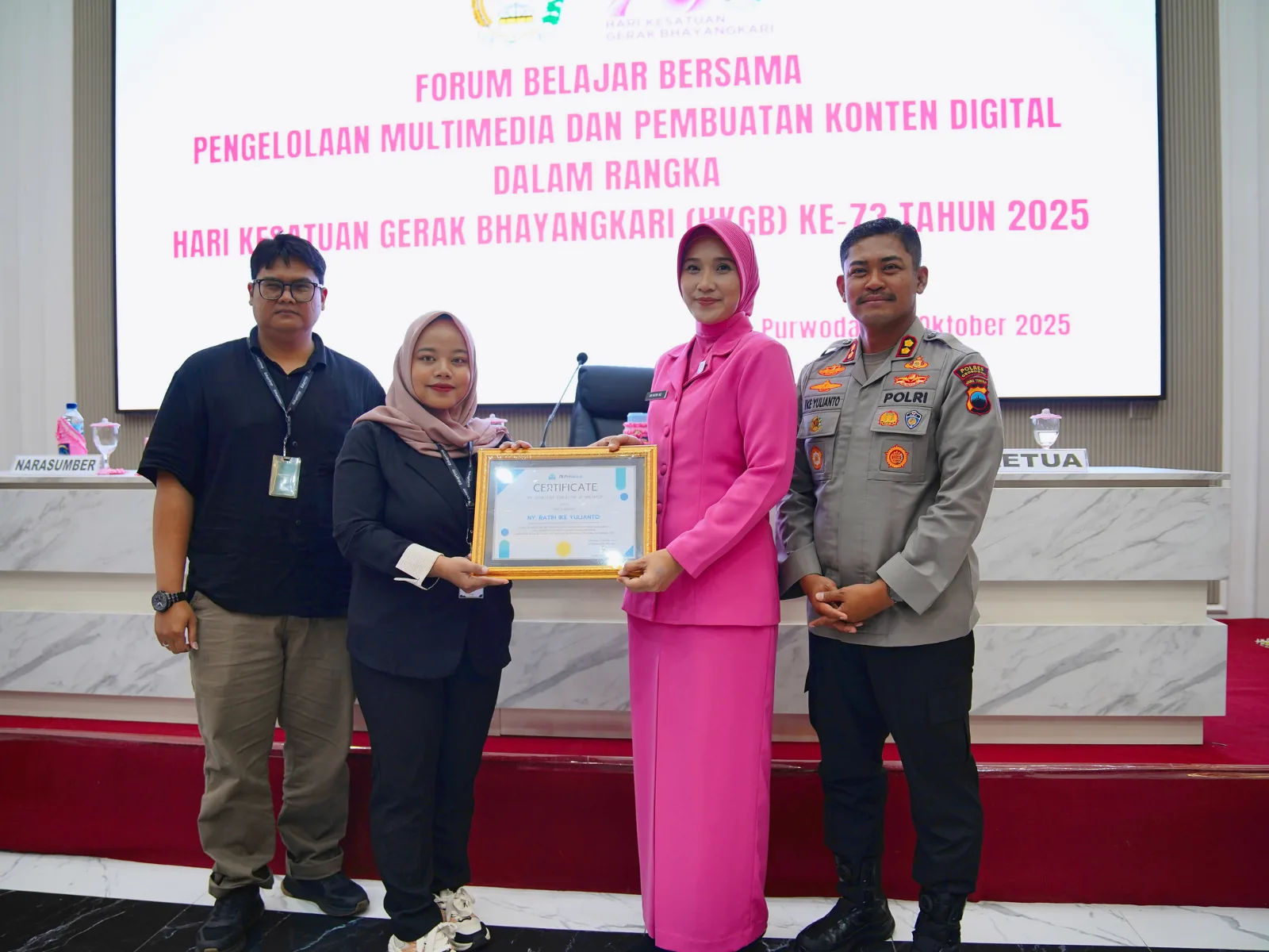 Dokumentasi sesi pelatihan korporat Neksus bersama Polres Grobogan