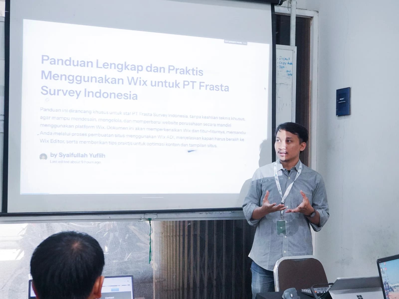 Dokumentasi sesi pelatihan korporat Neksus bersama PT Frasta Survey Indonesia
